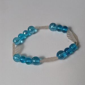 Blue and White Beaded Bracelet